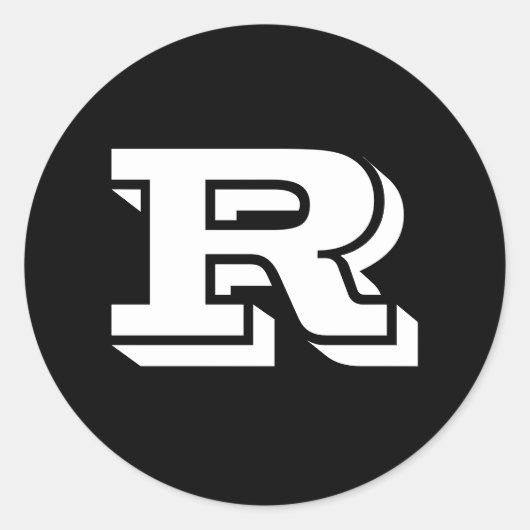 LETTRE MAJUSCULE R GRANDS Stickers Ronds par Janz (Devant)