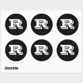 LETTRE MAJUSCULE R GRANDS Stickers Ronds par Janz (Feuille)