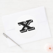 LETTRE MAJUSCULE X GRANDS Stickers Ronds par Janz (Enveloppe)