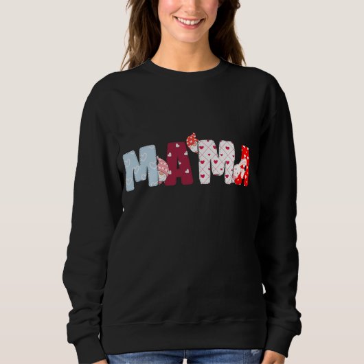 Lettre Mama Patchwork Sweatshirt - Coeur mignon (Devant)