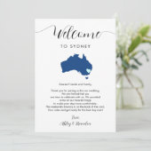 LETTRE Mariage D'ACCUEIL Australie Carte Itinérair (Debout devant)