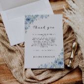 Lettre Merci bleu, menu Note Napkin