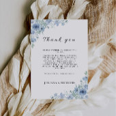 Lettre Merci bleu, menu Note Napkin