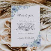 Lettre Merci bleu, menu Note Napkin