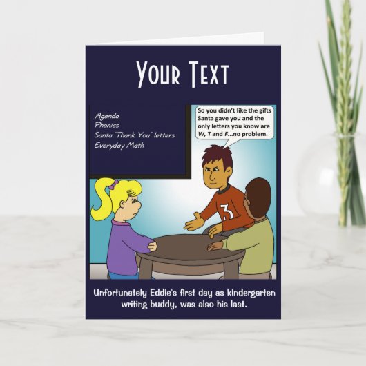 Lettre Merci de jardin d'enfants Carte de voeux pl (Devant)