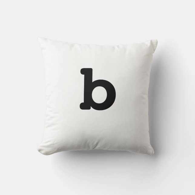 Lettre minuscule b de coussin noir et blanc (Recto)