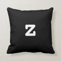 Lettre minuscule z de coussin noir et blanc