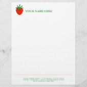 Lettre Modèle à en-tête du logo de fraise rouge (Devant)