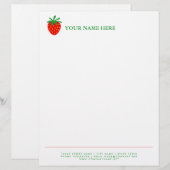 Lettre Modèle à en-tête du logo de fraise rouge (Devant / Derrière)