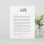 Lettre Modèle en-tête de la branche d'olive aquarelle (Debout devant)