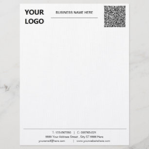Lettre Modèle en-tête de la société avec logo et code QR