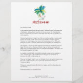 Lettre Modèle en-tête de Noël Tropical (Devant)