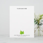 Lettre Modèle en-tête du logo du fruit de la poire verte (Debout devant)