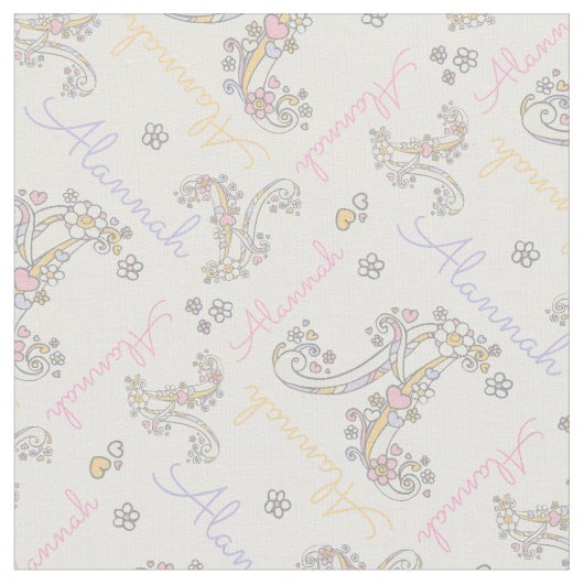 Lettre Monogram Alannah Un tissu de nom (Fermer)