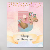 Lettre Monogramme B Ourson Mignon Affiche pour Nur (Devant)