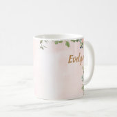 Lettre monogramme E Aquarelle Florale Café Mug (Devant droit)