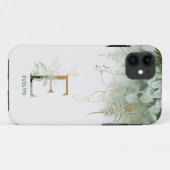 Lettre monogramme E Coque-Mate coque iphone vert (Dos (Horizontal))