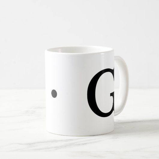Lettre monogramme G Mug classique, 11 oz (Devant droit)