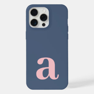 Lettre Monogramme Grande Bleu & Rose Minimaliste
