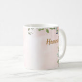 Lettre monogramme H Aquarelle Florale Café Mug (Devant droit)