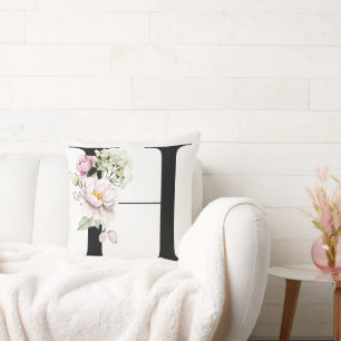 Lettre monogramme H Coussin de jet