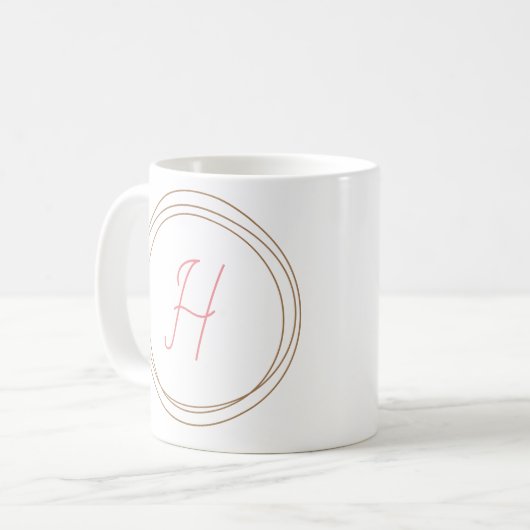 Lettre monogramme "H" Mug (Devant gauche)