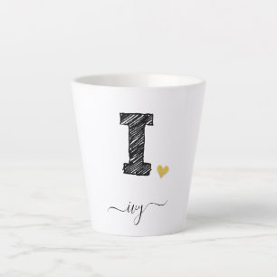 Lettre Monogramme I, Latte Mug