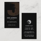 Lettre monogramme J Carte de visite (Devant / Derrière)