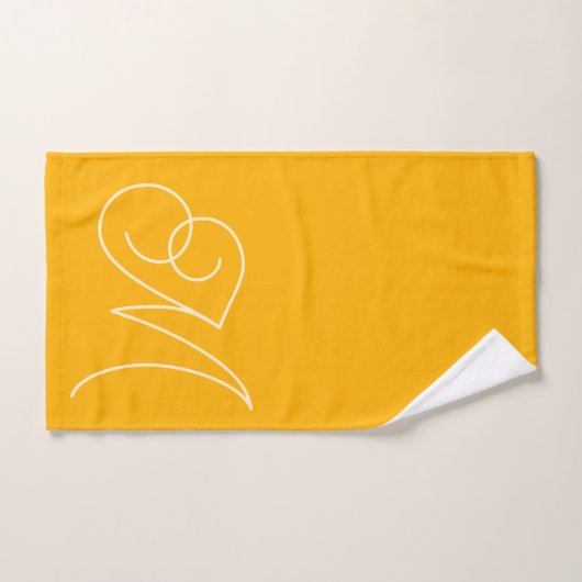 Lettre Monogramme jaune simple Script minimal (Serviette à main)