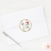 Lettre monogramme M, autocollant de Noël au chapea (Enveloppe)