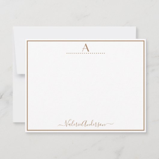 Lettre monogramme minimale Carte à une seule bordu (Devant)