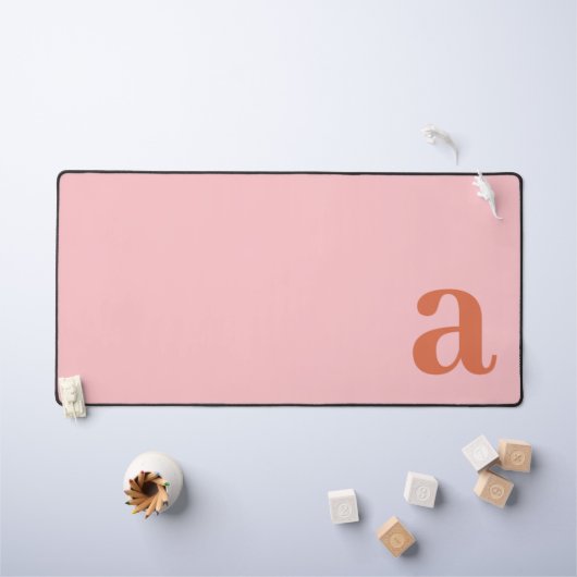 Lettre Monogramme Minimaliste Rose & Rouge (Tableau pour enfants)