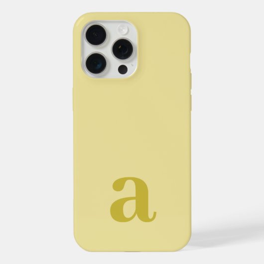 Lettre Monogramme Moyenne Jaune Pâle Minimaliste (Verso)
