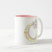 Lettre monogramme O coeurs fleurs art mug (Devant droit)