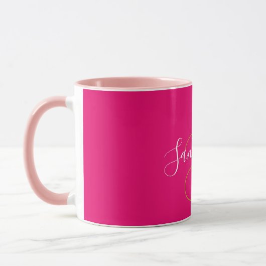 Lettre Monogramme Or & Mug Nom Blanc (Gauche)