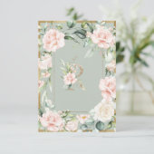 Lettre monogramme R Carte de remerciements Mariage (Debout devant)
