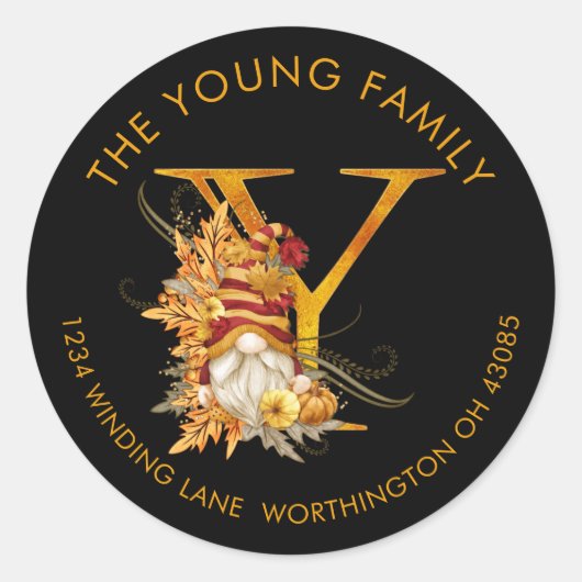 LETTRE MONOGRAPHE GnomE Étiquette de adresse (Devant)