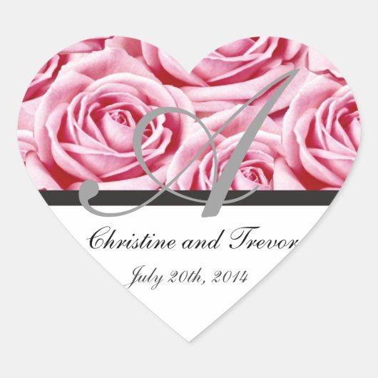 LETTRE MONOGRAPHIQUE A Sticker Roses Roses Roses R (Devant)