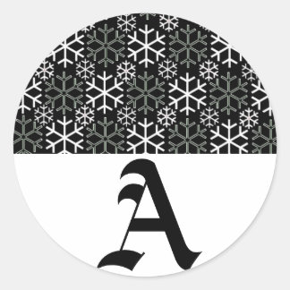 LETTRE MONOGRAPHIQUE A Stickers Snowflakes