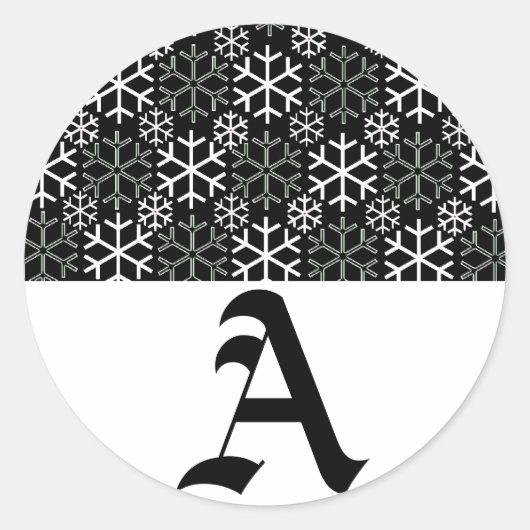 LETTRE MONOGRAPHIQUE A Stickers Snowflakes (Devant)