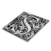 LETTRE MONOGRAPHIQUE Alphabet Floral Carreaux S (Côté)