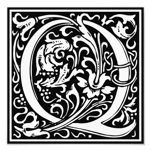 LETTRE MONOGRAPHIQUE Alphabet Floral Q Photo Impri (Devant)