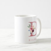 LETTRE MONOGRAPHIQUE B Aquarelle Florale Café Mug (Devant droit)