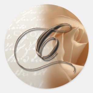 LETTRE MONOGRAPHIQUE C Sticker Mariage Enveloppe