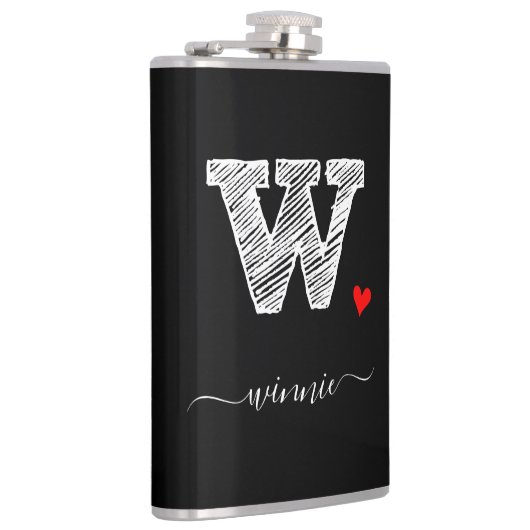 LETTRE MONOGRAPHIQUE D'ÉCRAN RÉtro W, FLACON (Droite)