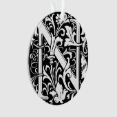 LETTRE MONOGRAPHIQUE EN Alphabet Floral N Carreau (devant)