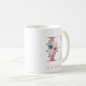 LETTRE MONOGRAPHIQUE H Aquarelle Florale Café Mug (Devant droit)