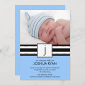 LETTRE MONOGRAPHIQUE J BAIN Faire-part de naissanc (Devant / Derrière)