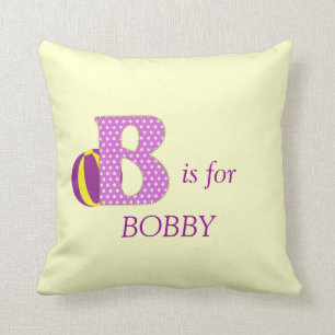 Lettre monographique personnalisée B Coussin de pé