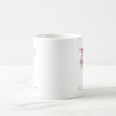 LETTRE MONOGRAPHIQUE V Aquarelle Florale Café Mug (Centre)